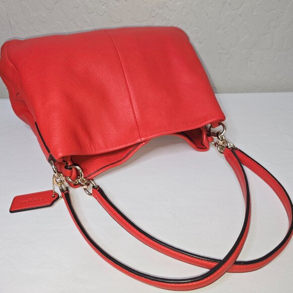 Coach Madison Phoebe Tomato Red Pebbled Leather 3 Compartment Hobo Bag F35723 - Picture 15 of 15